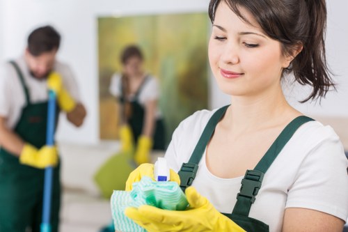 Local cleaning team working in a central London flat in W1S